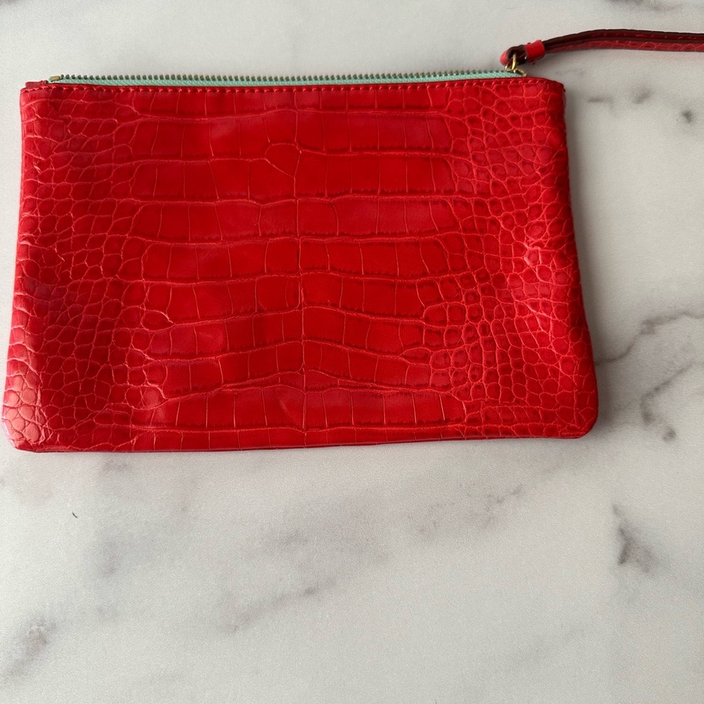 Banana Republic Red Embossed Wristlet